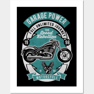 Garage Power Motorcycle Posters and Art